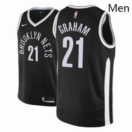 Men NBA 2018 19 Brooklyn Nets 21 Treveon Graham City Edition Black Jersey